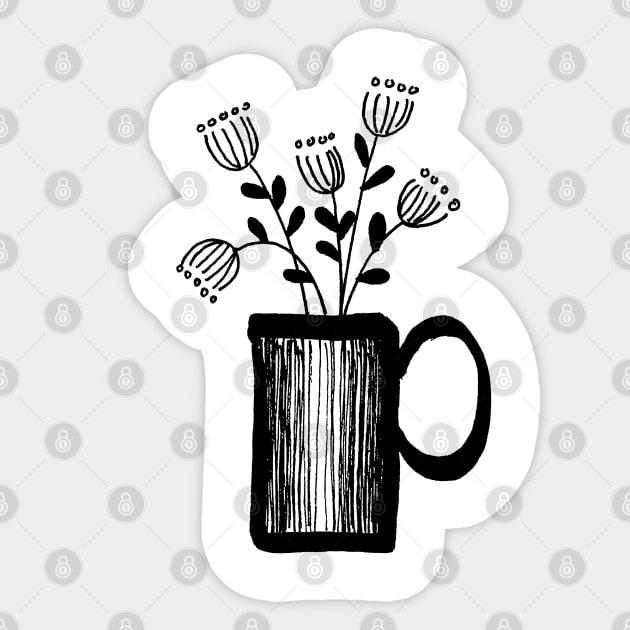 Plant2 BW - Full Size Image Sticker by Paloma Navio